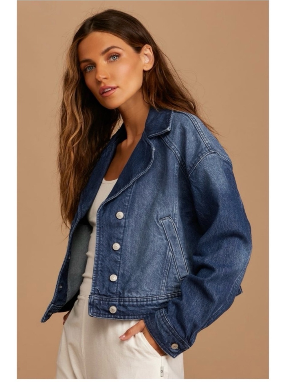 Free People Now or Never Denim Jacket size Medium - Picture 1 of 12
